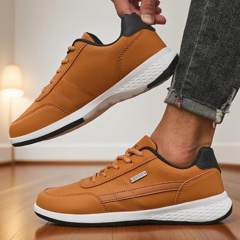 Men Casual Sneakers Summer Breathable Sport Shoe Leather Fashion Low-top Men's Casual Trendy Shoe Popular Sapatos Masculine Shoe