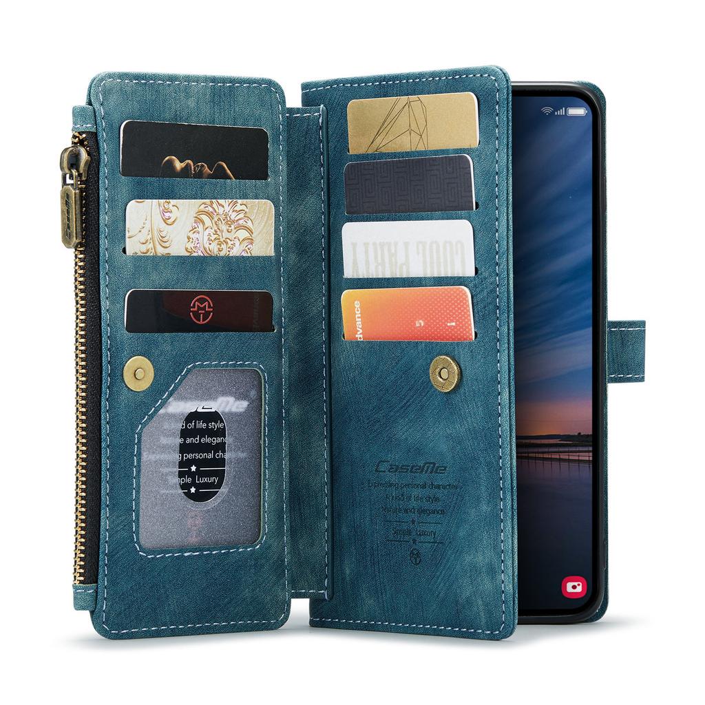 For Samsung Galaxy A55 A35 A25 5G (2025) Wallet Case, Durable PU Leather Magnetic Flip Strap Wristlet Zipper Card Holder Cover