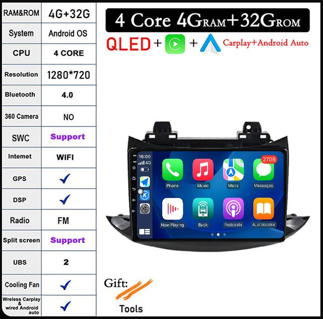 Android 14 Car Radio For Chevrolet Tracker Trax 2016 - 2019 DSP QLED Multimedia Video Player Bluetooth Navigation GPS WIFI