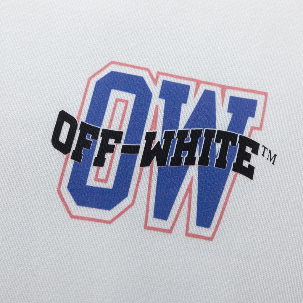 9095 Off-White 2025 Autumn and Winter New OW Blue Letter Arrow Pattern Men's and Women's Hooded Sweatshirt