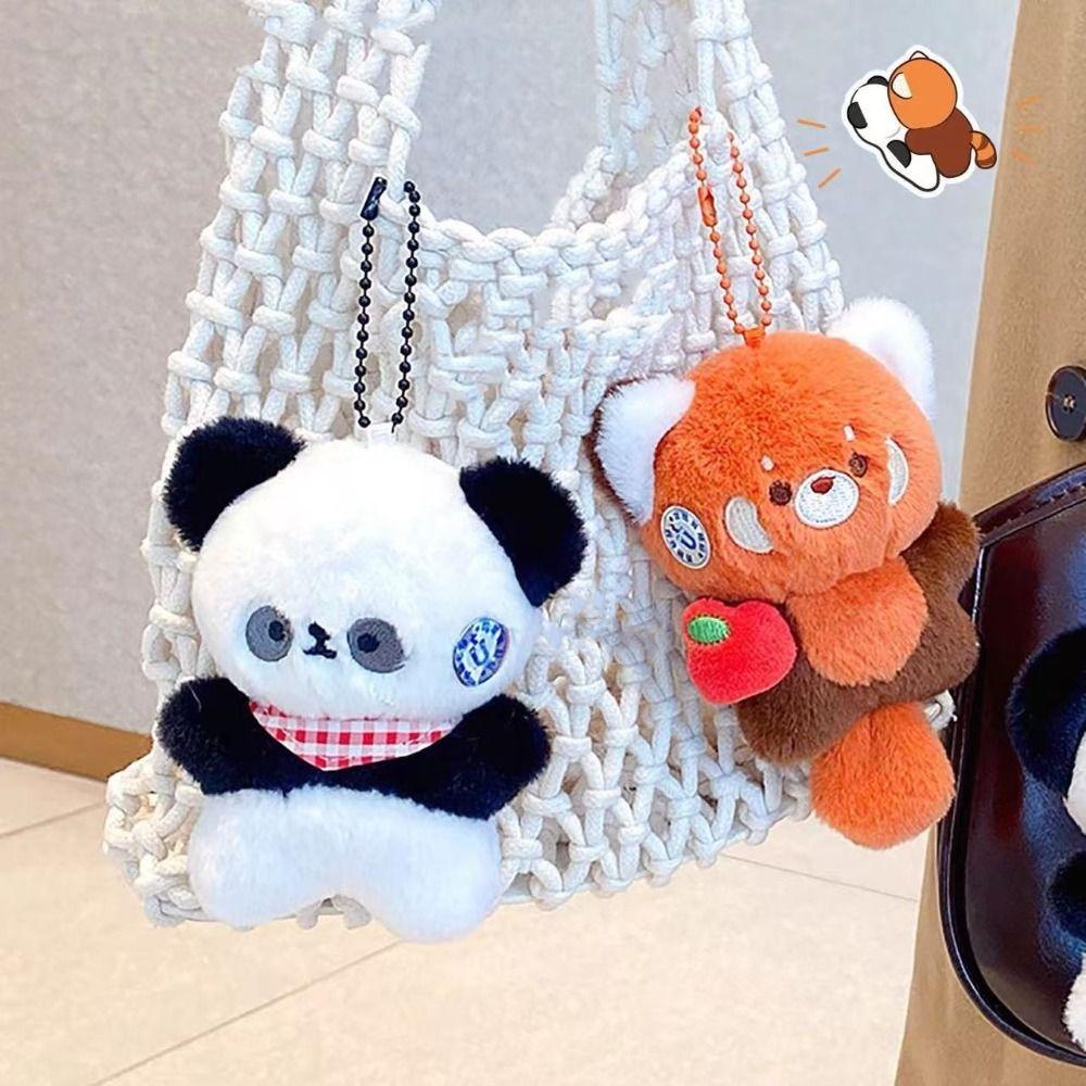 Hanging Ornament Plush Magnetic Keychain Panda Cat Stuffed Pendant  Backpack Pendant