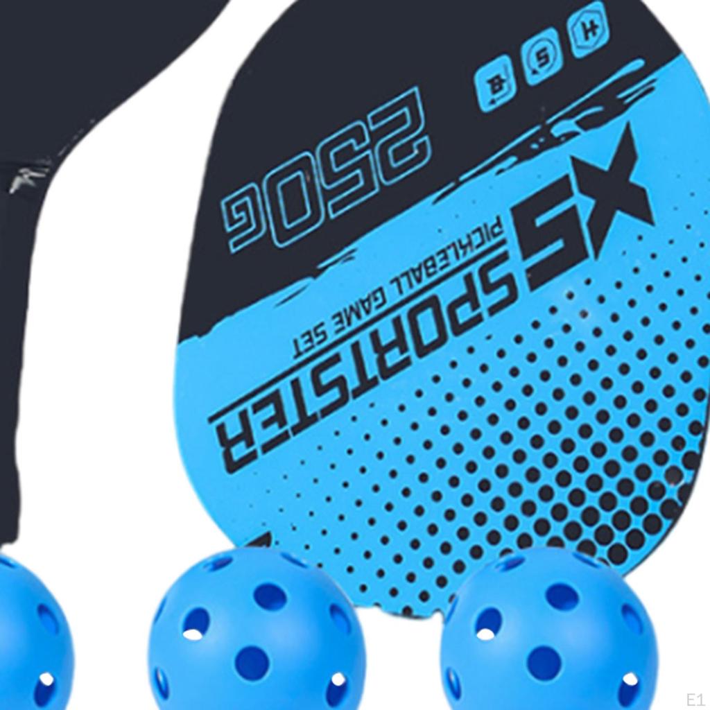 2 Stück Pickleballschläger Tragbar 4 Bälle für Fitnessstudio-Training Outdoor Blau