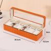 New PU Leather Watch Storage Box Clear Window 6 Slots Watch Organizer Case Soft Interior Transparent Lid Watch Bracket