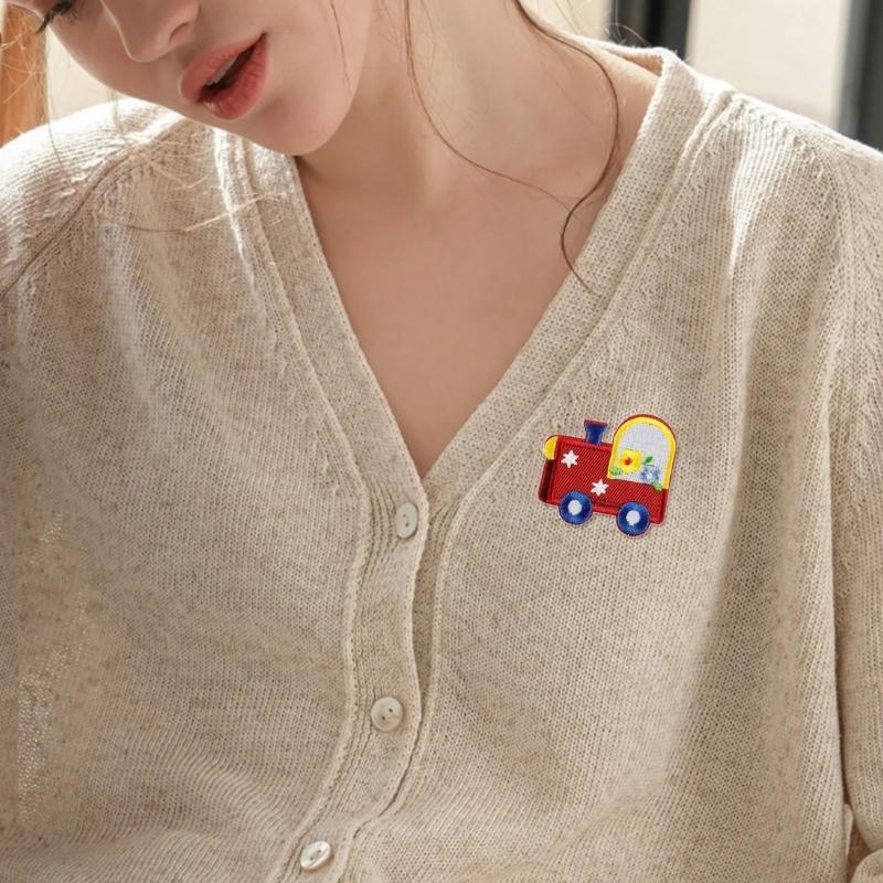 8Pcs Cartoon Car Iron On Patches Adhesive Embroidery Applique For Jackets Backpacks Clothing Decoration Sewing Project