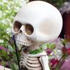 Resin Cute Skull Sculpture Halloween Decor Outdoor Garden Yard Lawn Pond Decorative Figurines Halloween Office Desk Accessories
