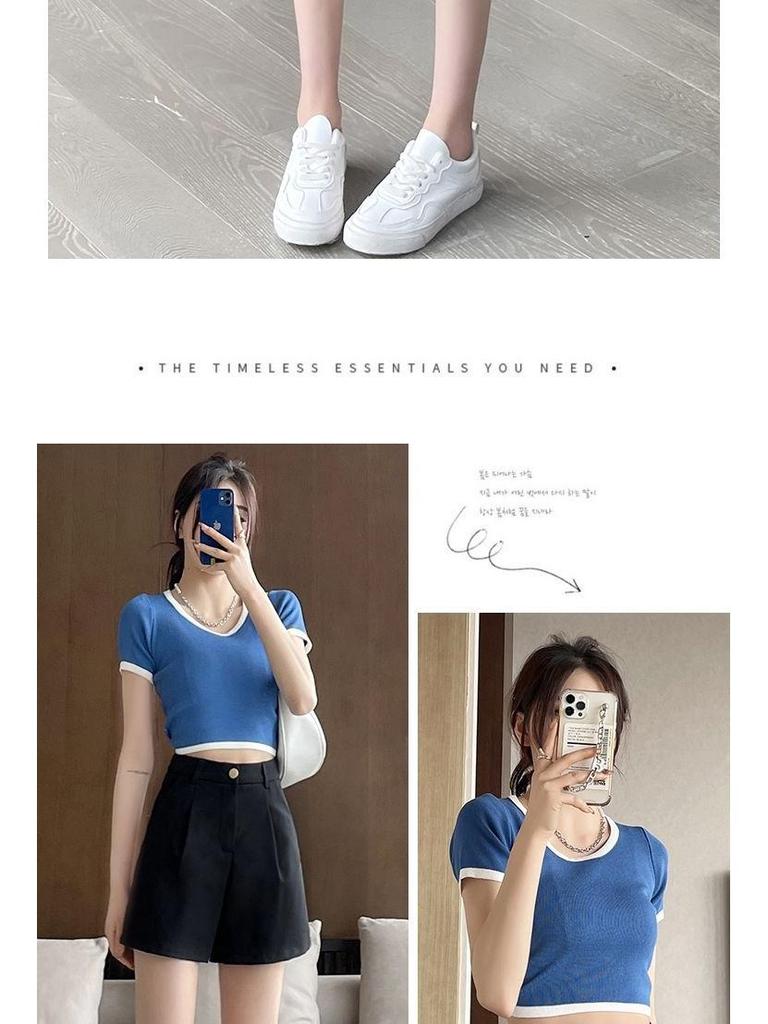 Women's High Waist Slimming Black A-line Suit Shorts for Spring 2026 - Versatile Wide Leg Quarter Pants