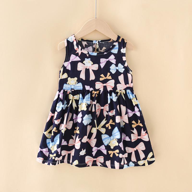 Girls Summer Floral Rayon Spaghetti Strap Dress Baby Girl Lightweight Breathable Vest Dress Toddler Sweet Princess Sundress 140cm