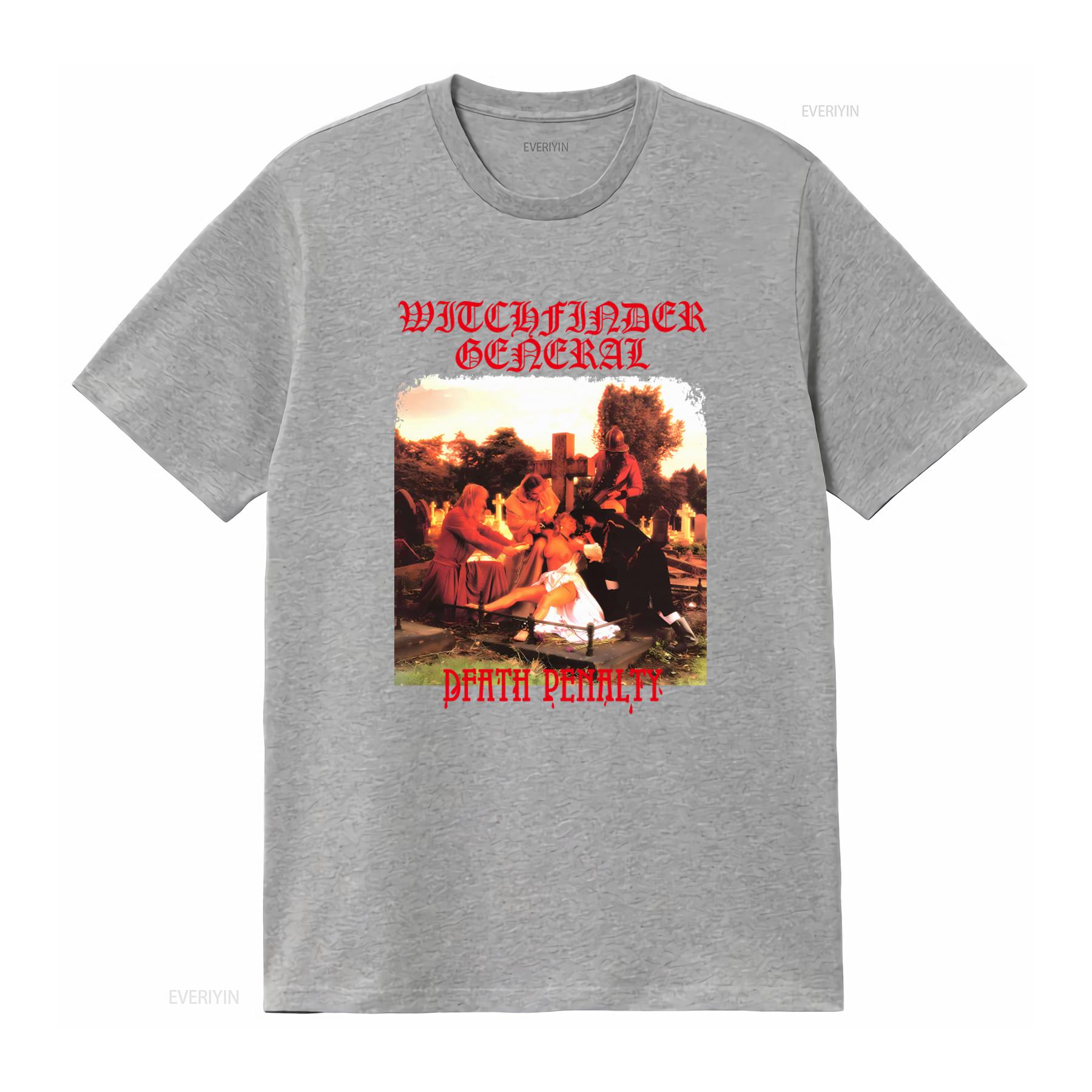 WITCHFINDER GENERAL Death Penalty Gothic Horror Movie Themed T Shirt for Men vintage Washed designer clothes Stretched S