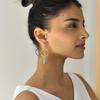 Natural Turquoise Drop Dangler, 14K Gold Handmade Jewelry, Healing Gemstone Bohemian Earrings for Women, Unique Wedding Bridal Gift Ideas