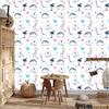 Wallpaper Dinosaurs palms plants sun for living room and bedroom 50x1000