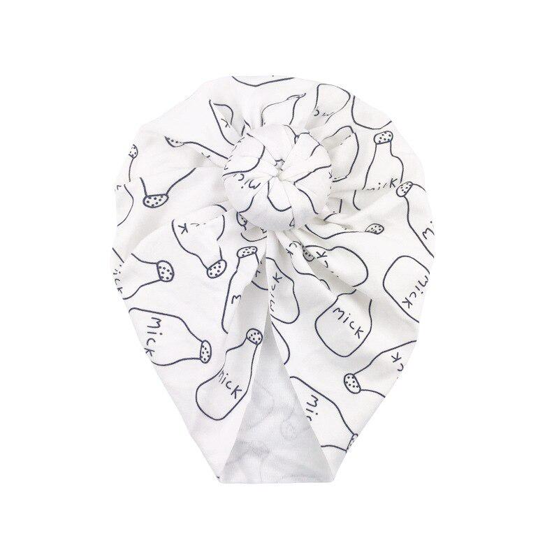 Knoten Baby Hut Baumwolle Frühling Herbst Motorhaube Hut Dot Gestreiften Gedruckt Kinder Kinder Beanie Cap Baby Zubehör