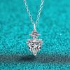 Sterling Heart Pendant Necklace Women Full Moissanite CZ Delicate Lightweight Luxury Jewelry With Cross Chain
