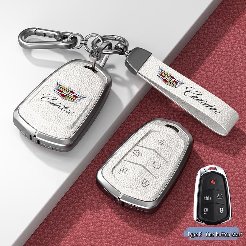 Lädernyckelskydd för Cadillac XT5/CT6/XT4/XTS och ATSL – Unisexdesign med spänne