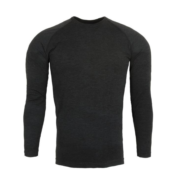 American Seamless Jacquard Muscle-Enhancing Long Sleeve Quick-Dry Slim Fit Round Neck Fitness Top
