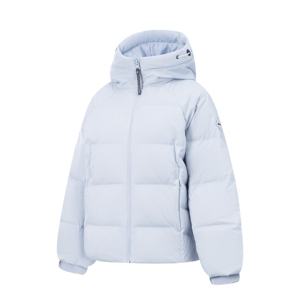 Li Ning Fitness Series Warm Windproof Water-Repellent Hooded Down Jacket Women Outerwear AYMV198-2