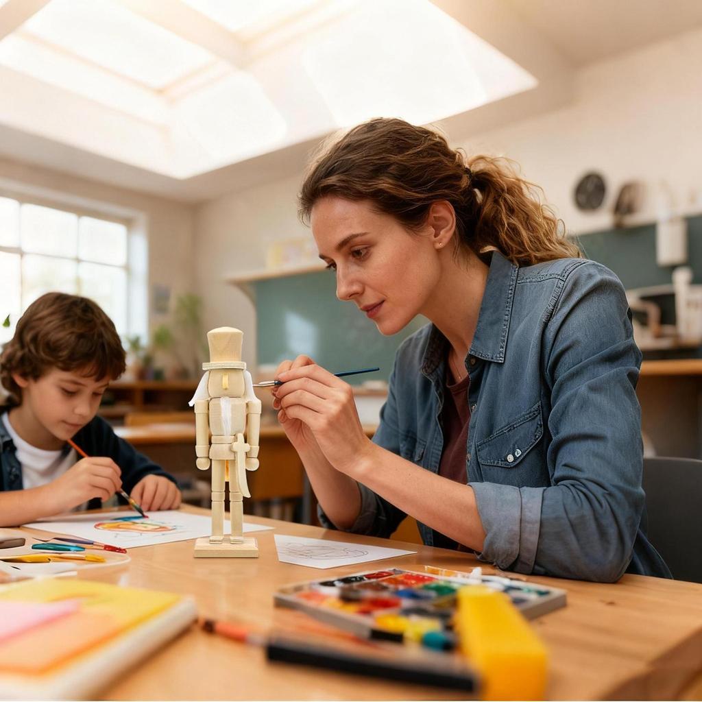 Bemalen Holz Nussknacker DIY Holz Nussknacker Soldat Handwerksset Unbemalte Nussknacker zum Bemalen Festlicher Schmuck