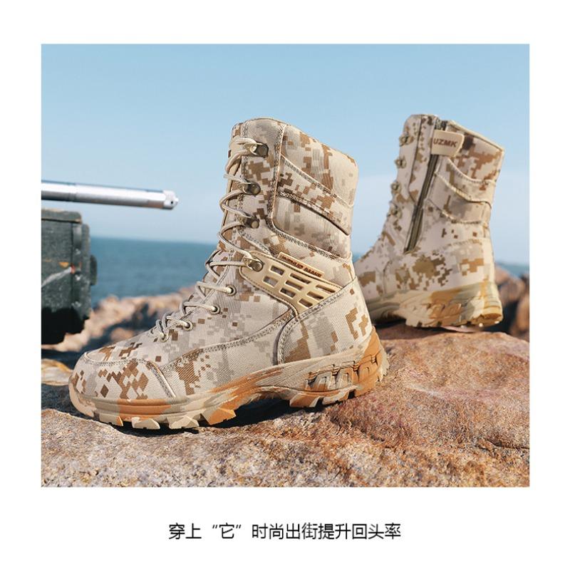 Nieuwe jungle jachtlaarzen gevechtslaarzen militaire laarzen heren hoge top camouflage woestijnlaarzen buitenleerling