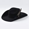 Handmade Feather Accessories Fedoras Hat Winter Big Brim Western Cowboy Hat Outdoor Travel Party Street Caps