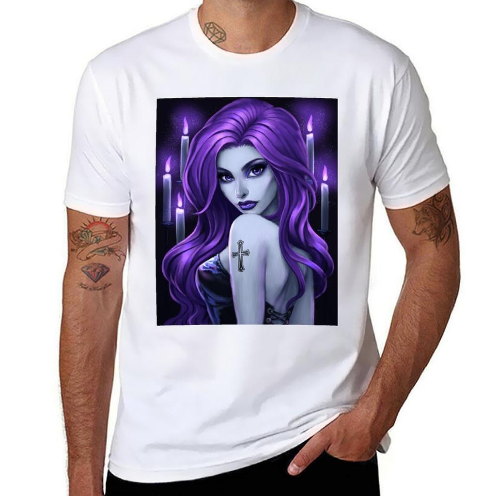 Goth Beauty Purple TShirt Novelty Graphic Tee Shirt