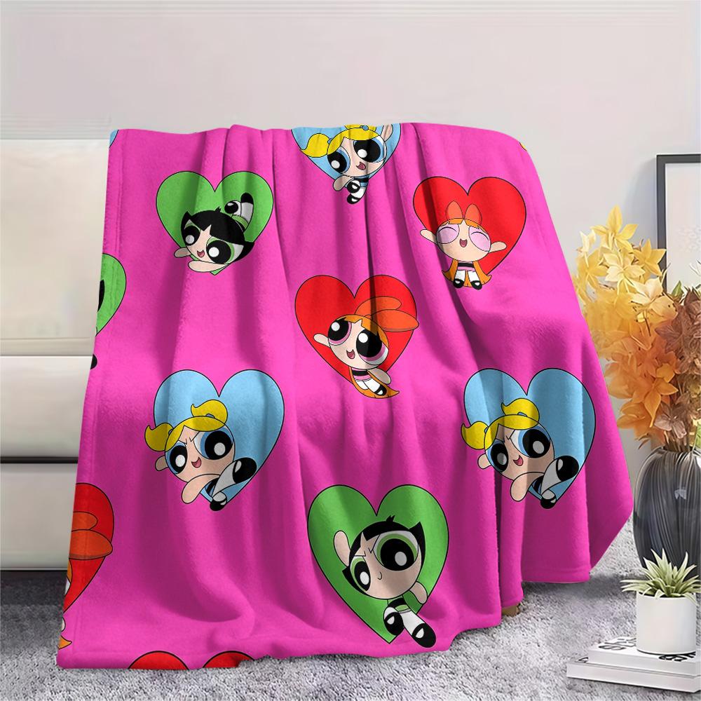 

The Powerpuff Girls in different poses flannel blanket, soft for home, ideal gift for fans 75x90cm