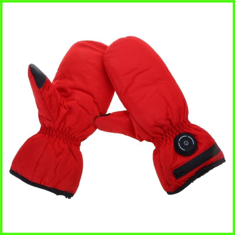 

3 Gear Electric Heated Mittens Heating Gloves Winter Warm Cycling Fishing Glove красный