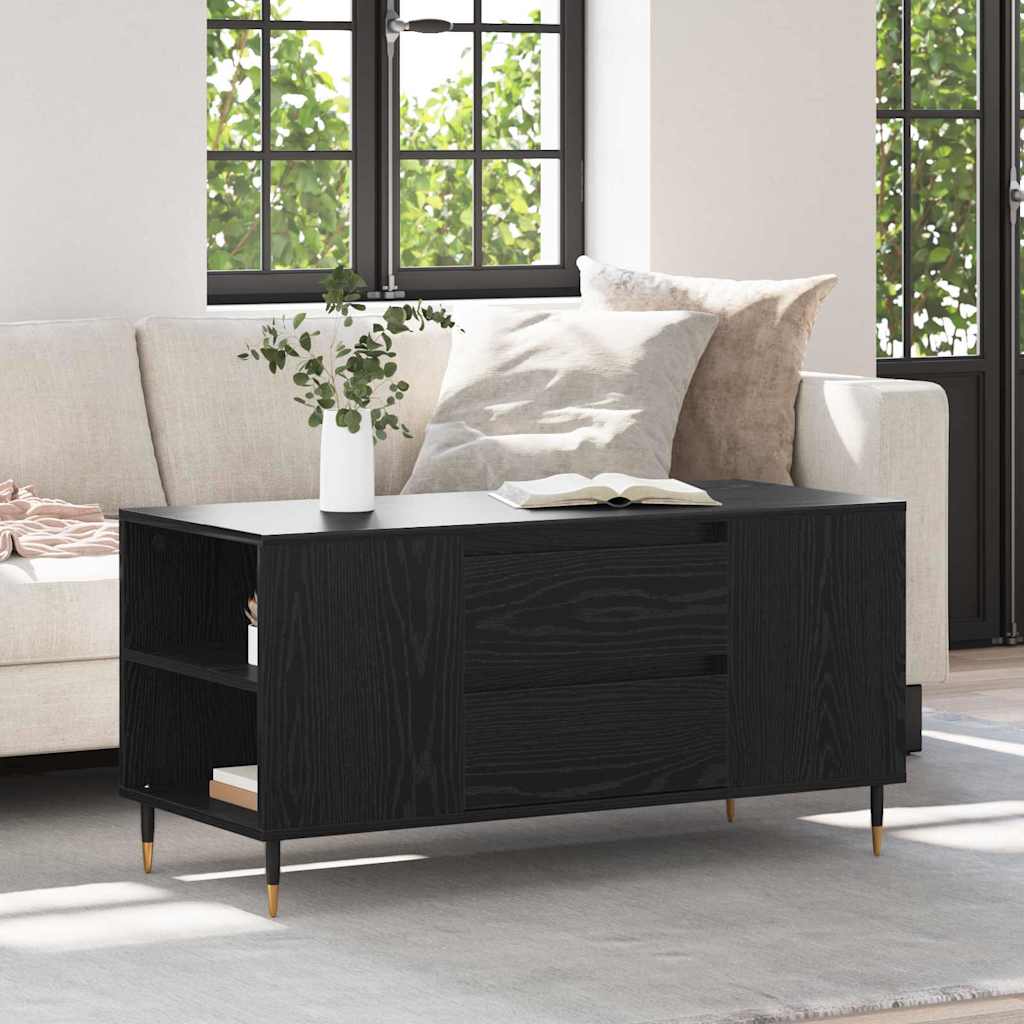 Coffee Table Black Oak Look 102 x 44.5 x 50 cm