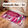 Winter Theme Soft Crystal Velvet Rug Custom Name & Text Print Non Slip Floor Rug for Bedroom Living Room
