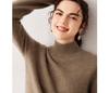 Women's Cashmere Knit Long Sleeve Base Layer Top - Warm, Loose, and Versatile for Autumn/Winter