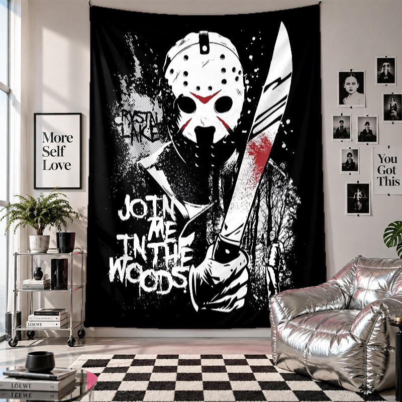 Wall TapestryFriday the 13th Jason Voorhees Art Hanging Cloth Decorative Background Cover for Room Decoration