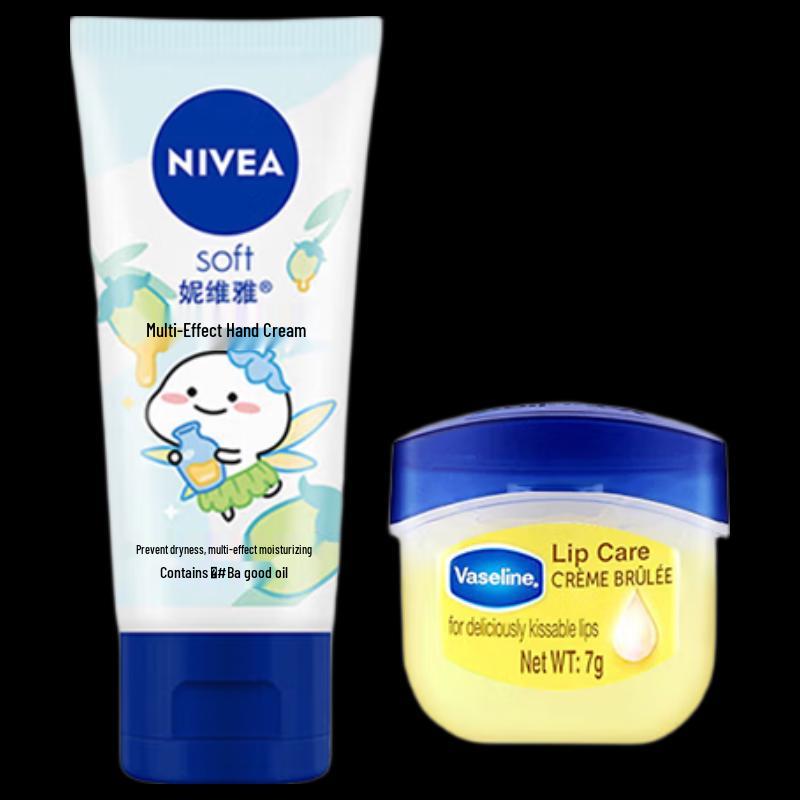 Nivea Hand Cream & Vaseline Lip Balm Set