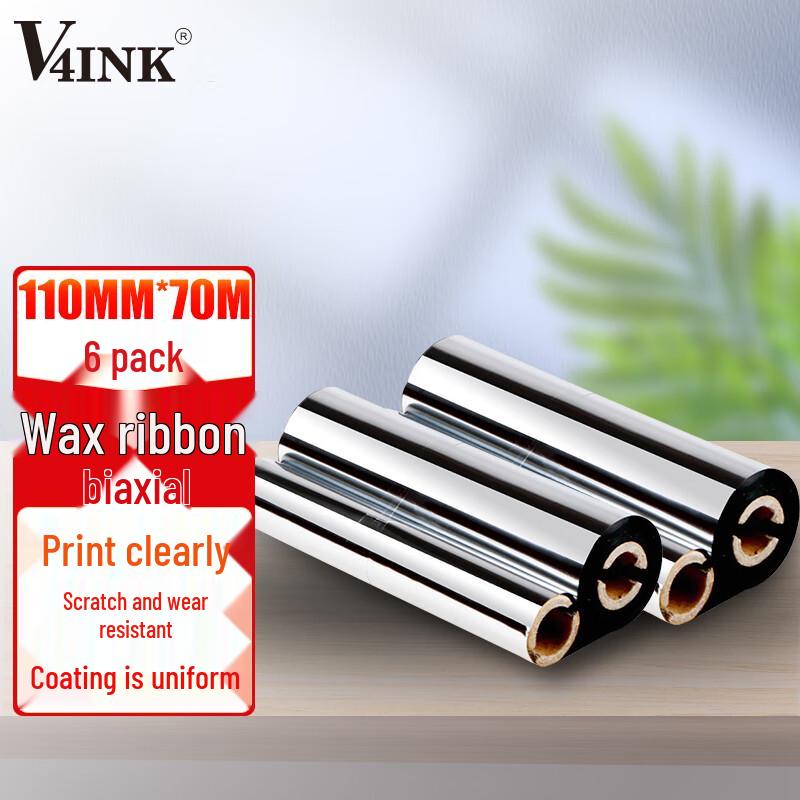 V4INK 110mm*70m Wachs-Thermotransfer-Bänder