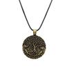 Tree Of Life Pendant Necklace Double Wolf Amulet Wiccan Talisman Viking Jewelry For Men Women