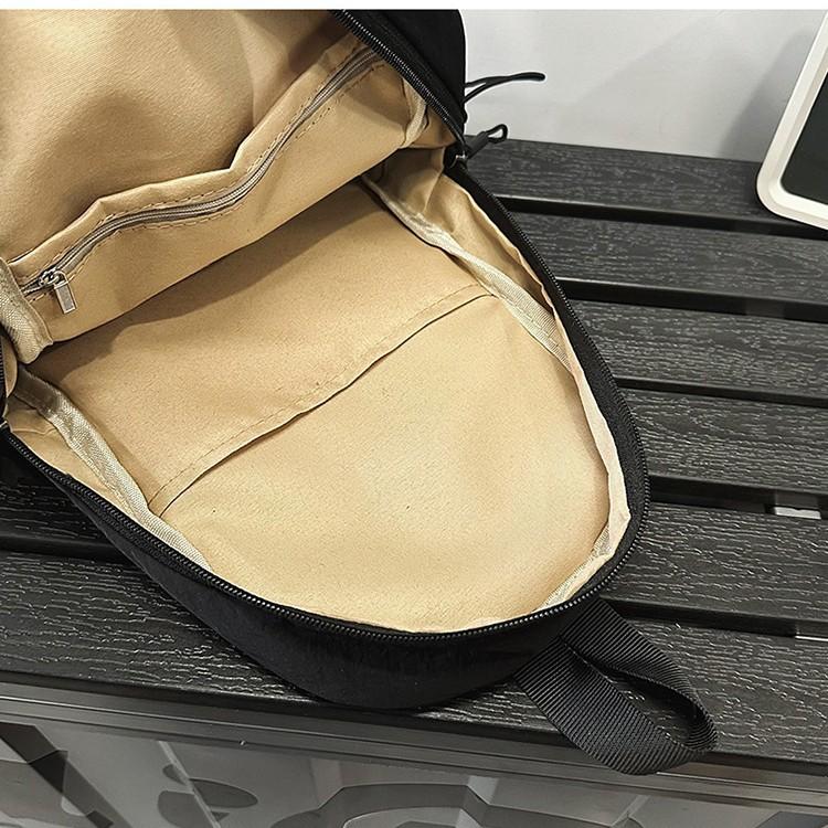 School bag Solid color outdoor mountaineering waterproof pleated backpack Lightweight leisure travel messenger bag Niche versatile simple breast bag