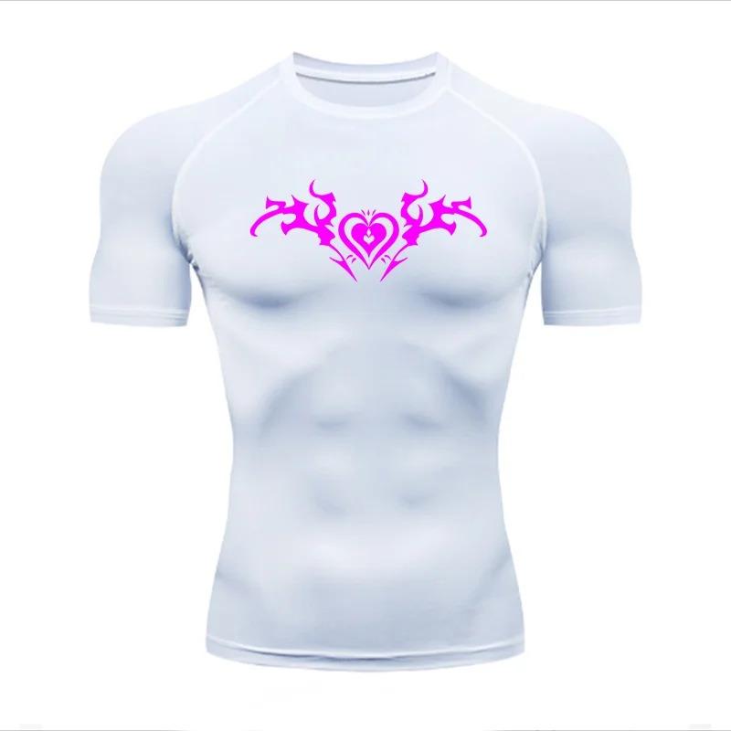 Fashionable and Minimalist for Men Running Tight Fitting Sportswear Short Sleeved Quick Drying Gym Sports Fitness Casual Comfortable High-Elasticity