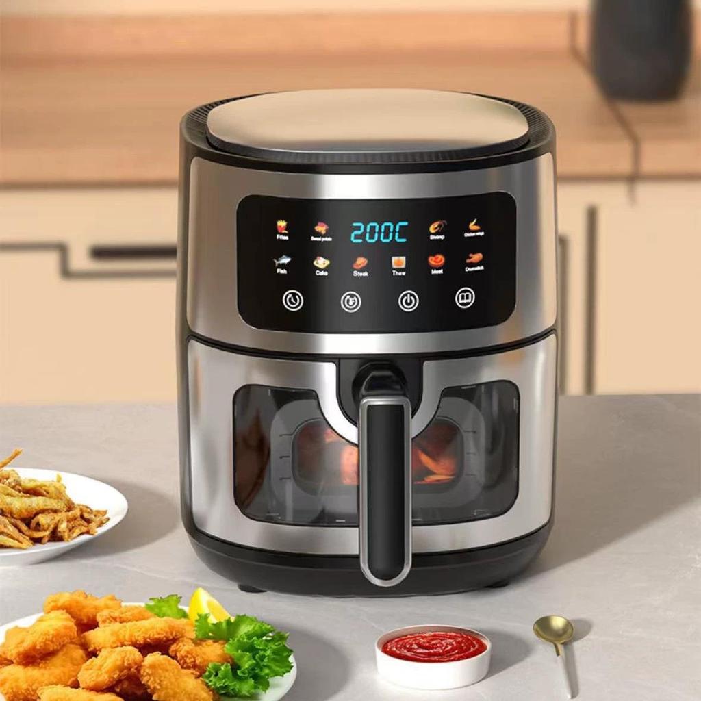 Smart Stainless Steel Air Fryer with Visual Display - Large Capacity, US Standard