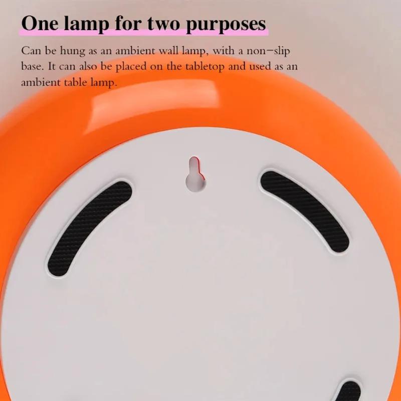 Round Donut Shaped Rechargeable Wall Lamp Touch Dimmable Night Light for Living Room Bedroom Study Indoor Ambient Decor Table Lamp