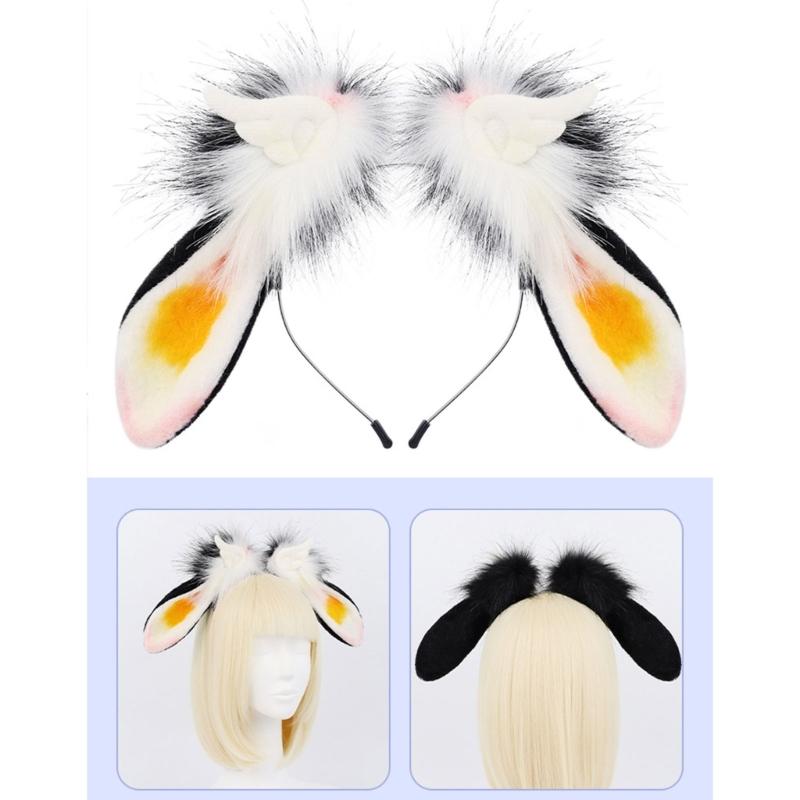 Plush Ears Hairband With Adjustable Wing Soft Plush Headbands For Costume Parties Kids