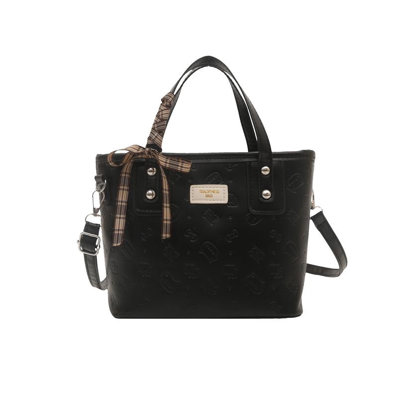 Retro simple new bucket bag fashion casual bag spring new texture women s shoulder messenger bag