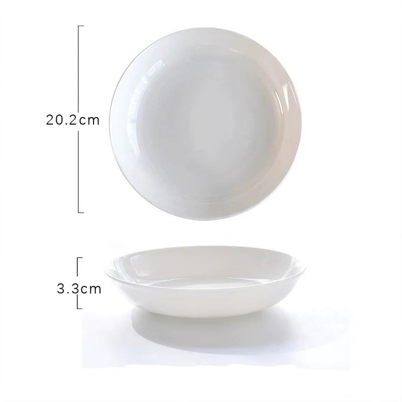 8 Inch, Bone China Deep Dinner Plate, Ceramic Restaurant Dinner Plates, Soup Plates, Porcelain Dinnerware China