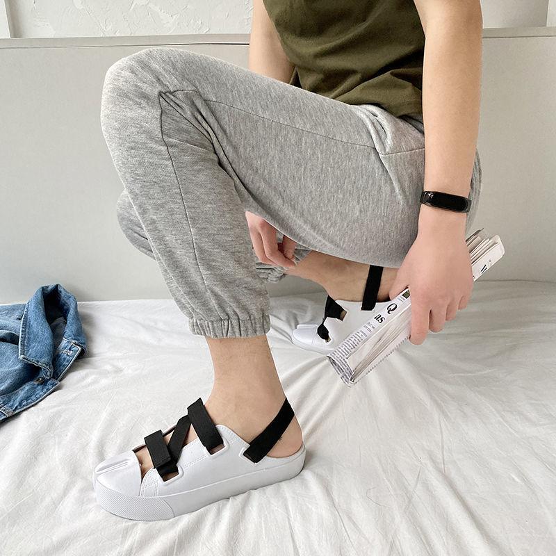 2025 New Ladies Sandals Thick Sole Leather Ladies Sandals Comfort Flat Sandals Open Toe Beach Shoes Large Size 37-44