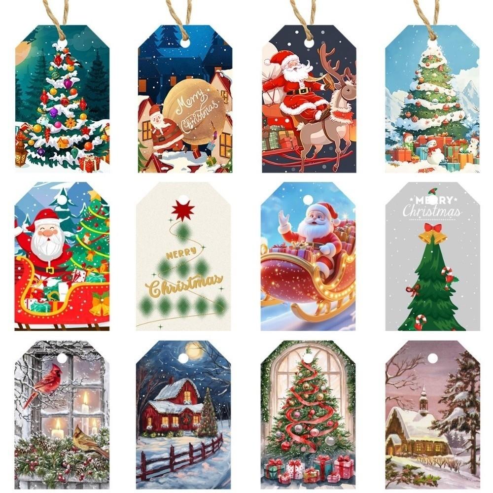 24pcs Snowman Christmas Hanging Ornaments Santa Claus Xmas Tree Decor New Year
