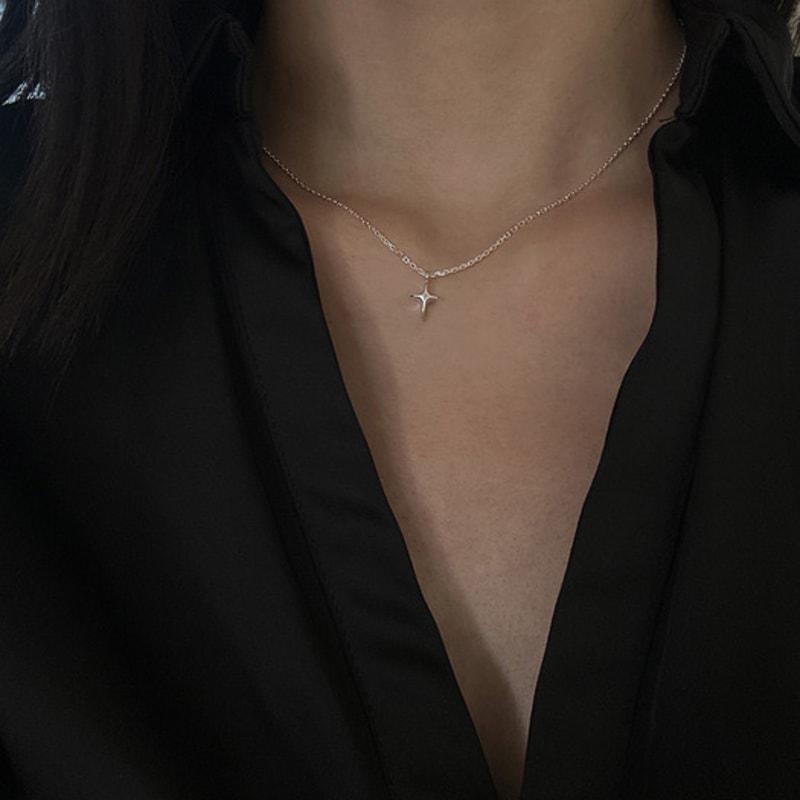 

mosxe [925silver] Mini sparkle necklace silver