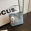 Portable Niuzi Cloth Bag Women's Summer 2025 New Trendy Korean Embroidered Underarm Bag Versatile Shoulder Bag Bucket Bag