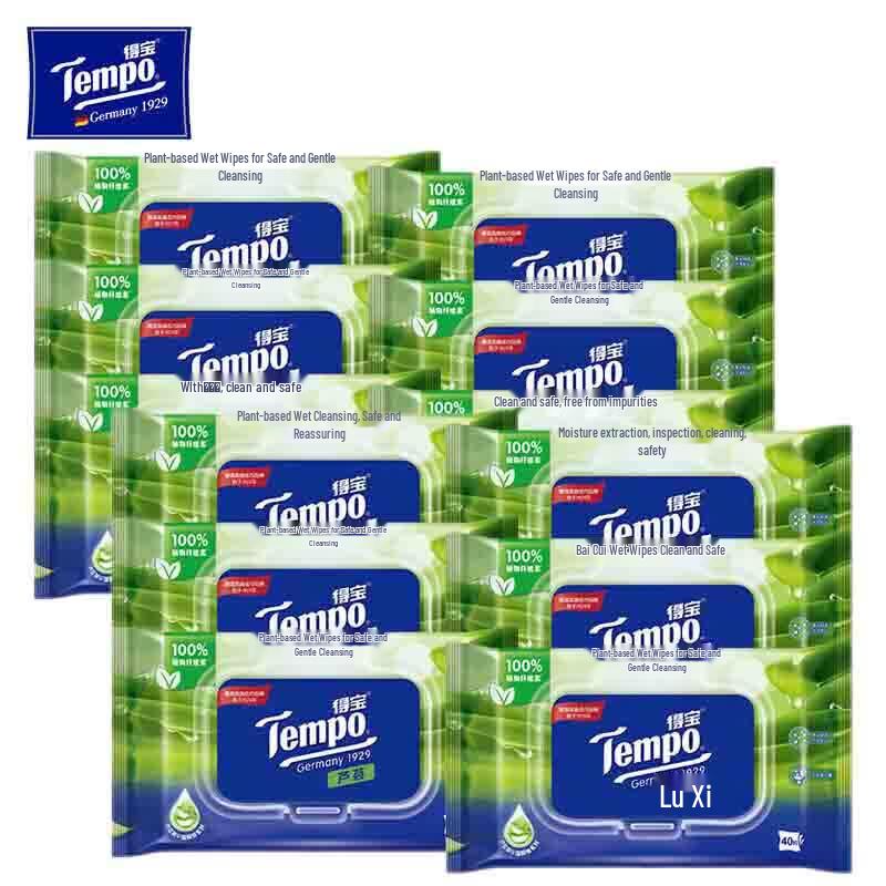 Tempo Aloe Vera Flushable Wet Wipes Family Pack