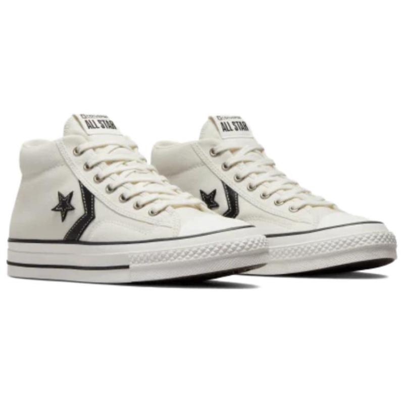Converse Star Player 76 Versatile Comfortable and Simple Warm and Non-Slip Mid-Top Board Shoes Unisex White