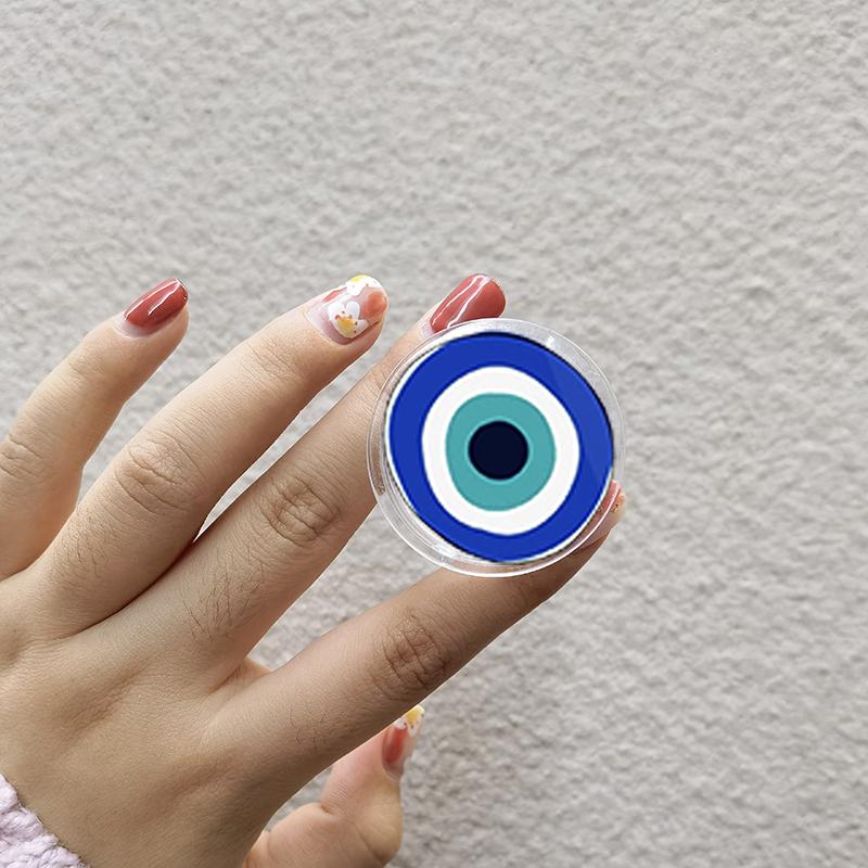 Türkischer Glücksbringer Blauer Nazar-Auge Abstrakter Handygriff Tok Ständer Halter Transparent Griptok für iPhone 13 Samsung Huawei Xiaomi Halterung