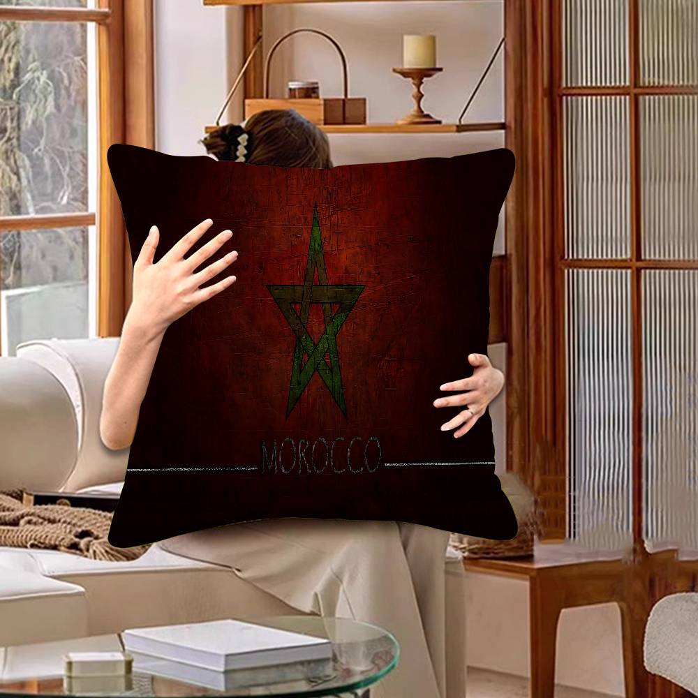 Morocco Map Flag Cushion Cover Decorative Pillow Sofa Home Decor Case Pillow Cases