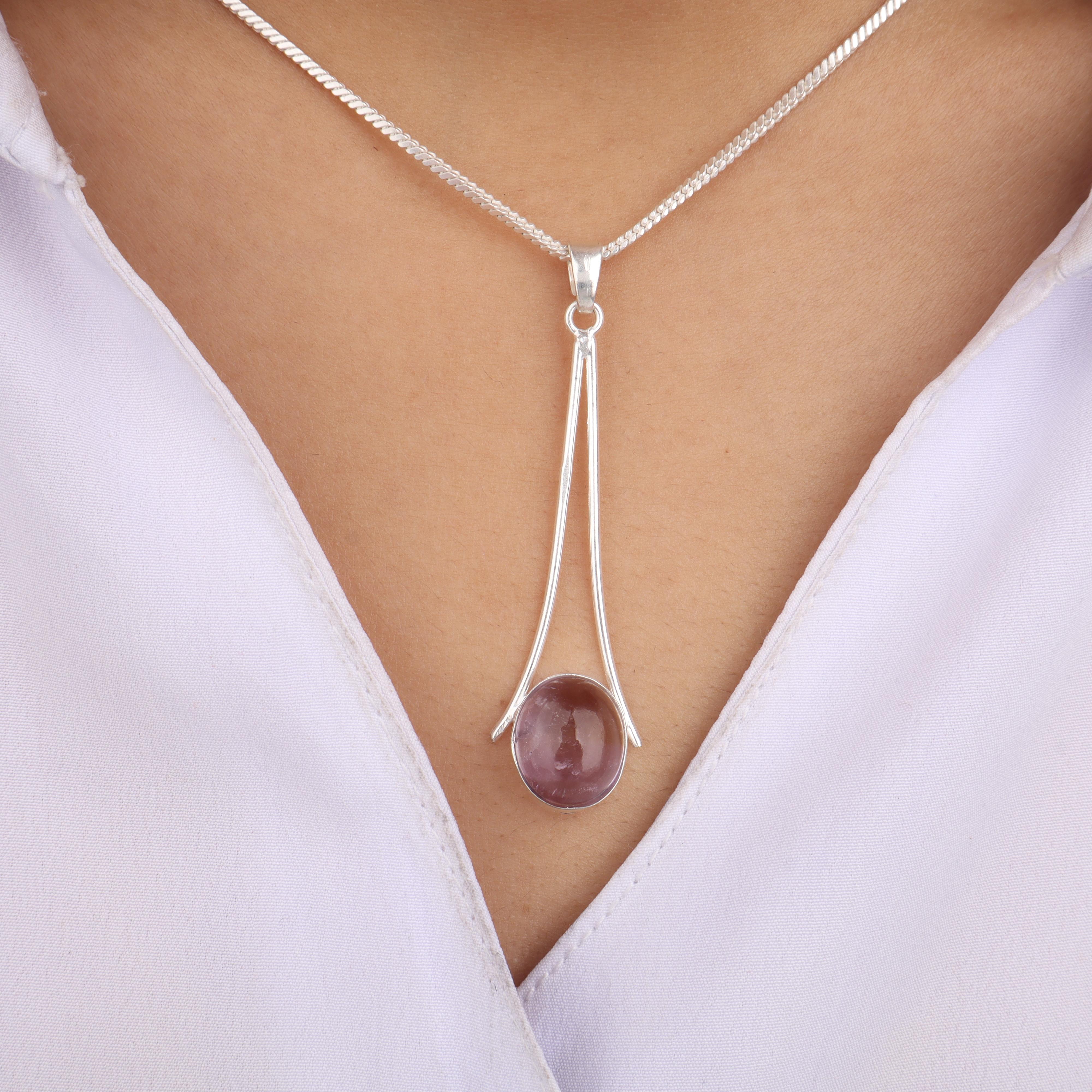 Natural Ametrine Gemstone 925 Sterling Silver Handcrafted Jewelry Elegant Long Pendant 1.79  Gift For Women PP-69-29