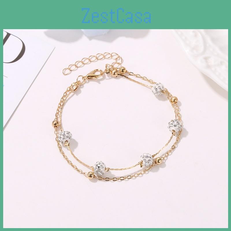 Simple Ankle Bracelet Women Overgild Color Anklet Foot Jewellery Stone Chain