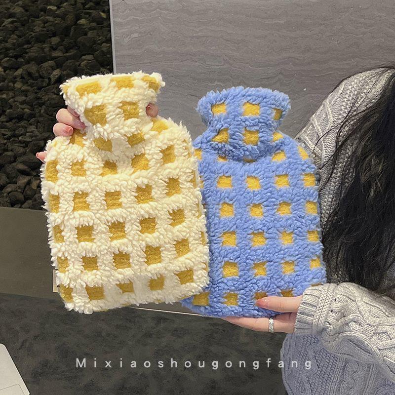 Plush Cover Ins Style Explosion-Proof Hot Water Bottle (Yellow/Red)